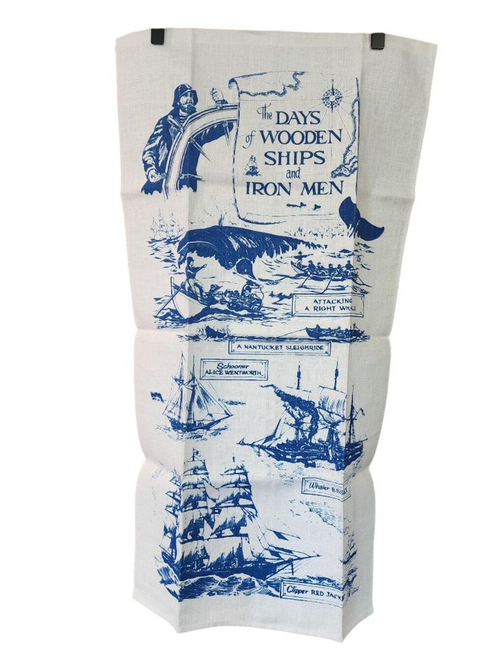 The Days of Wooden Ships and Iron Men Tea Towel New Old Stock